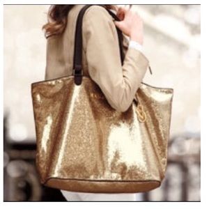 Victoria Secret gold tote